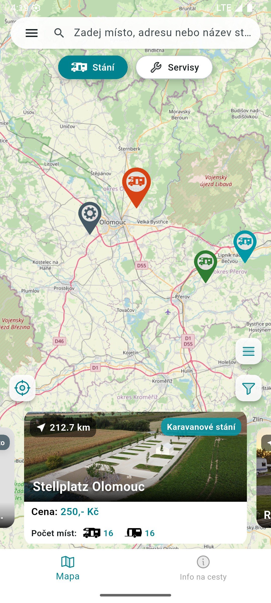 K-Stání ČR - Screenshot aplikace